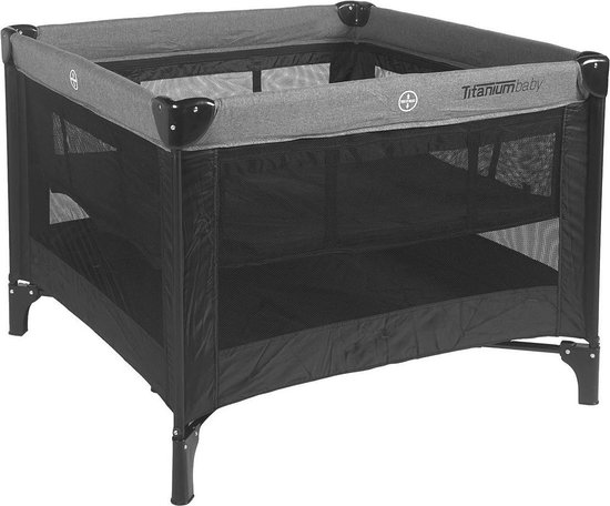 Titaniumbaby Inklapbare Box 100 X 100 - Zwart / Melange