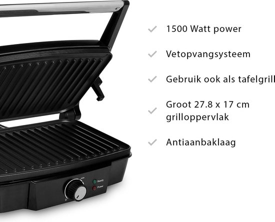 Tristar GR-2852 Contactgrill 1500W Zwart/RVS