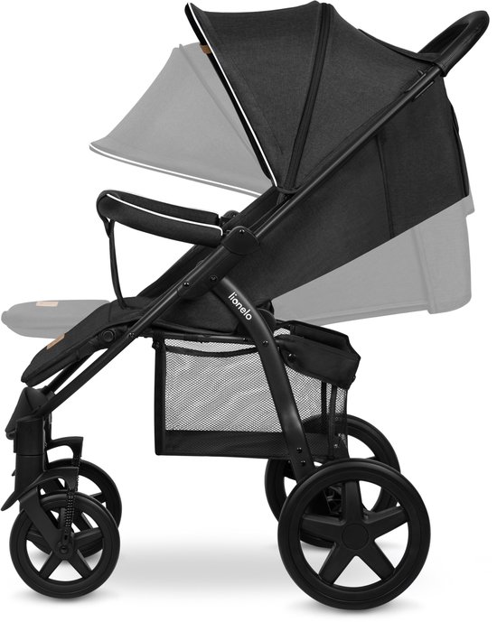 Lionelo Buggy Annet Plus – Lichtgewicht & Inklapbaar – Grote Massieve Wielen met Vering – Inclusief Voetenzak, Klamboe & Bekerhouder – Verstelbare Rugleuning & Voetsteun – Wandelwagen vanaf de geboorte tot 22 kg