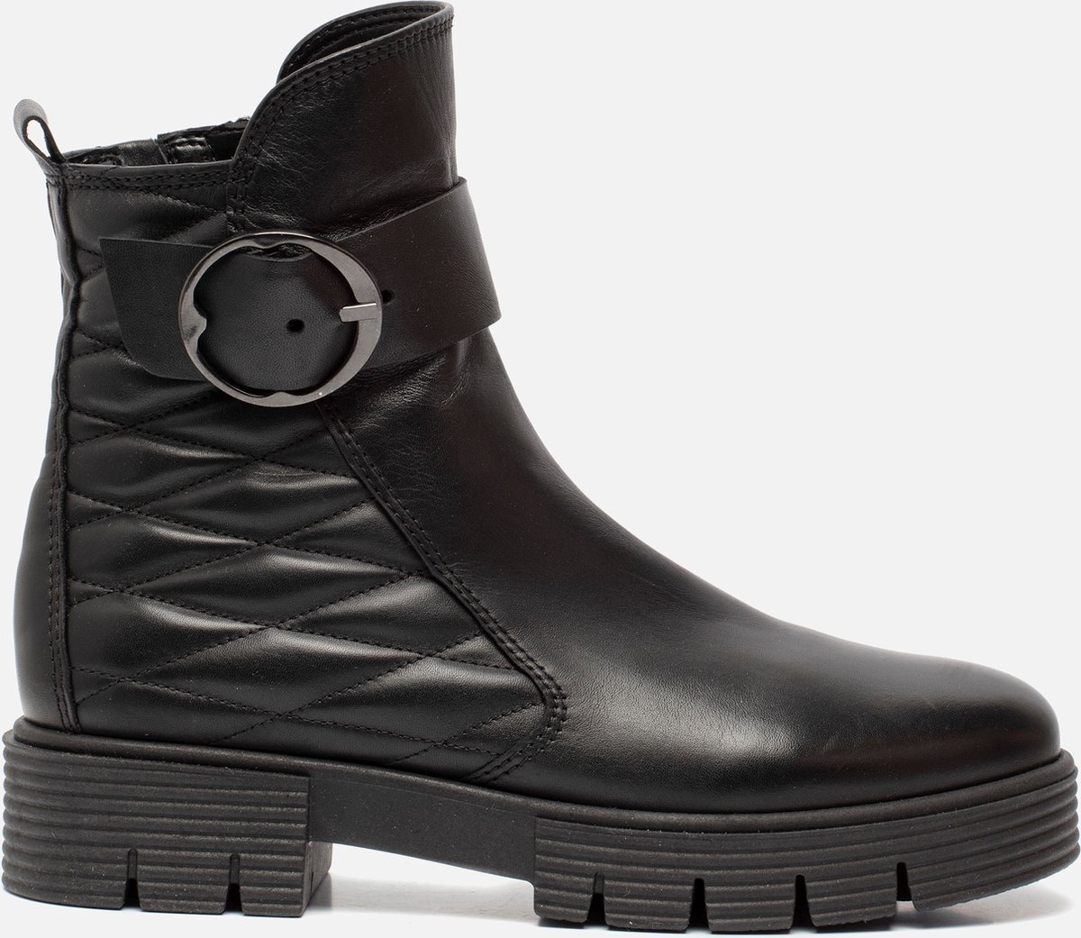 laars, stijlt, quilted, buckle, zwart