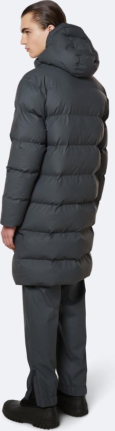 Rains Maat M/L  - Long Puffer Jacket - Slate - Unisex