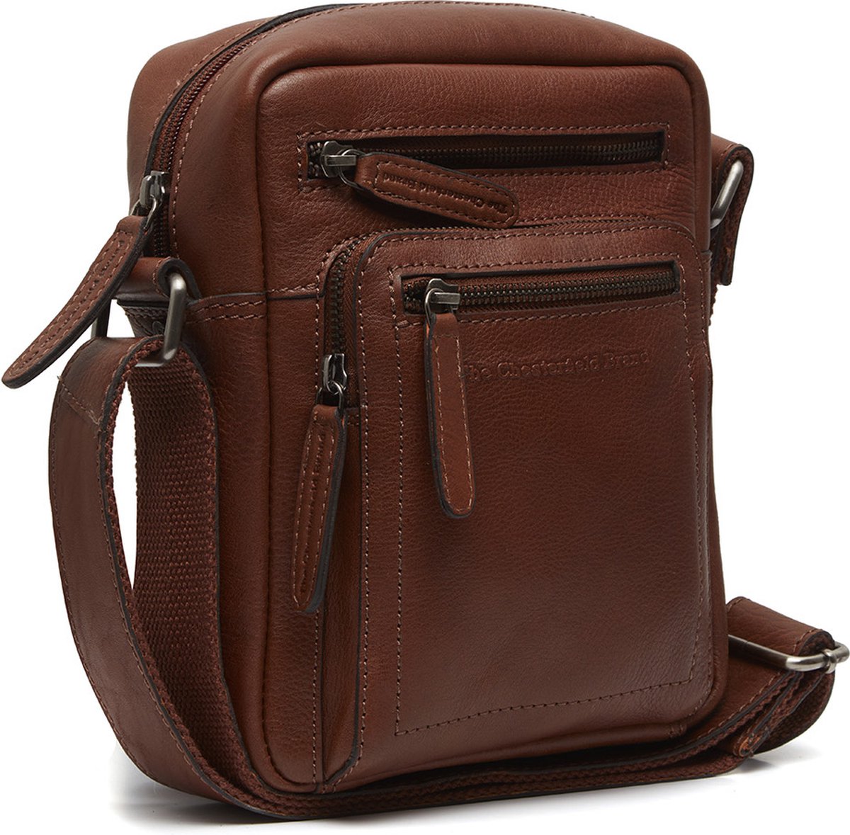 laptoppouch, crossbody, brown, leather, multi-pocket