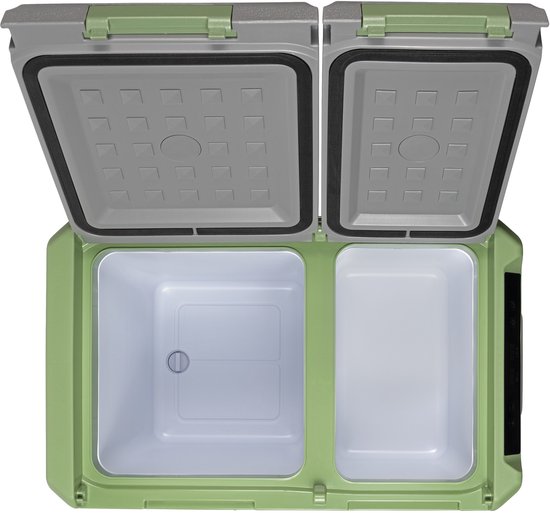 Steamy-E Elektrische Compressor Koelbox - Dual Compartment - Tegelijk koelen en vriezen - 40 liter - 12V en 230V - voor auto en camping - Grijs