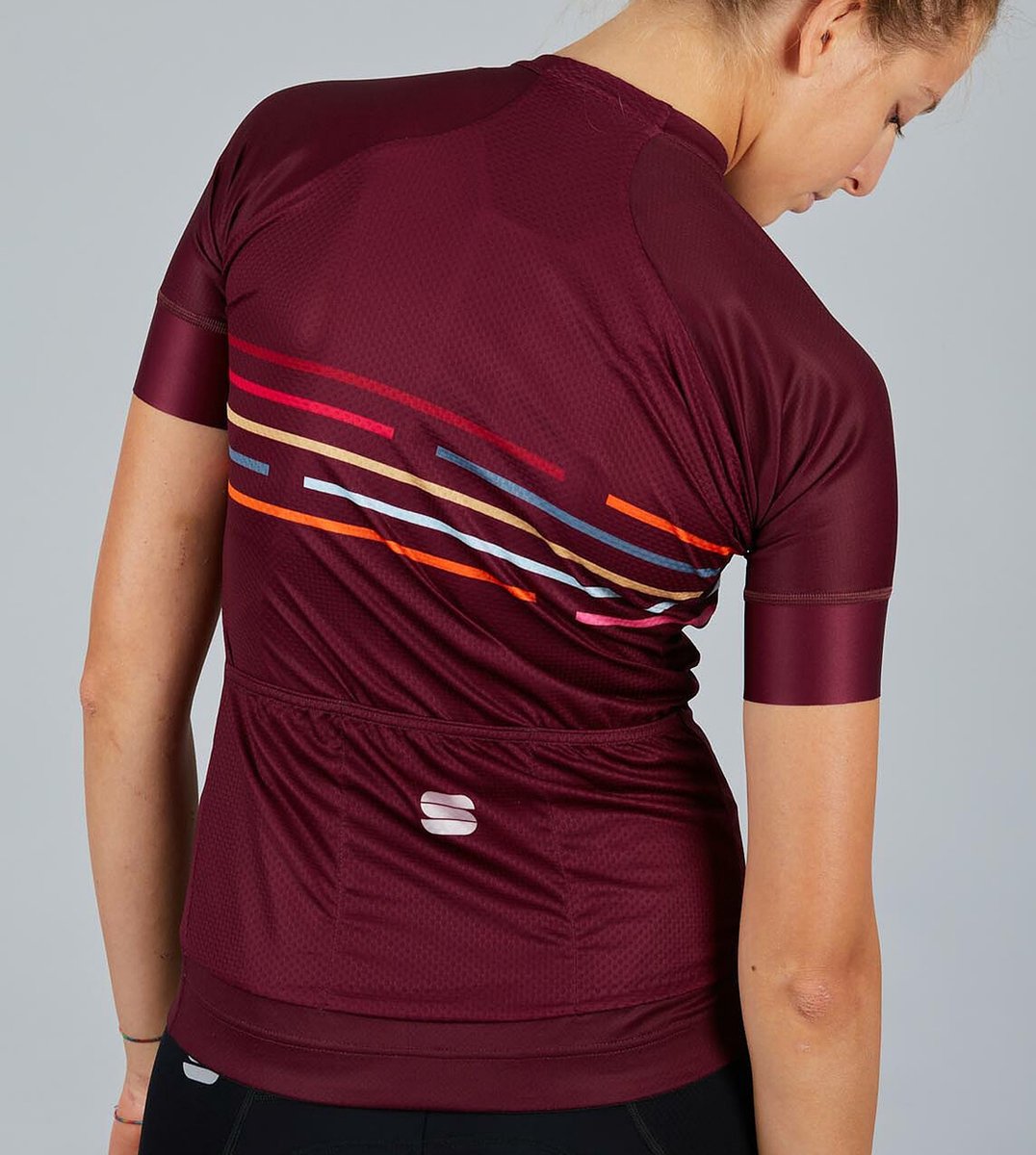 Sportful - maat M- Short Sleeve Fietsshirt Dames - Rood
