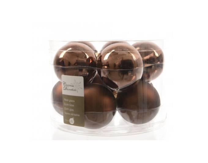 Christmas Decorations set van kerstballen marsala 60 mm - 10 stuks