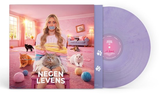 vinyl, plaat, catmer, glazen, lichtroze