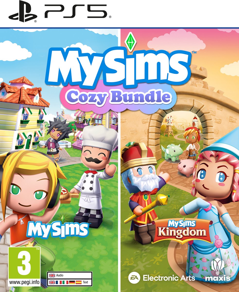 MySims, Cozy Bundle, Game cover, Speelse personages, Kleurrijke kunst