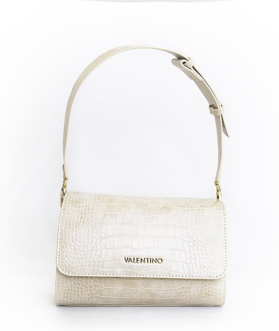 handtas, mini bag, croco patroon, ivory, schoudertas