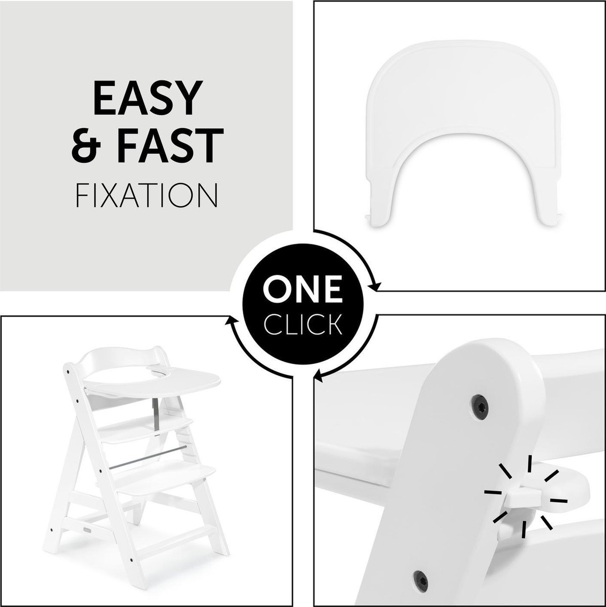 Hauck Alpha Click Tray Eet- of speelblad - Wit