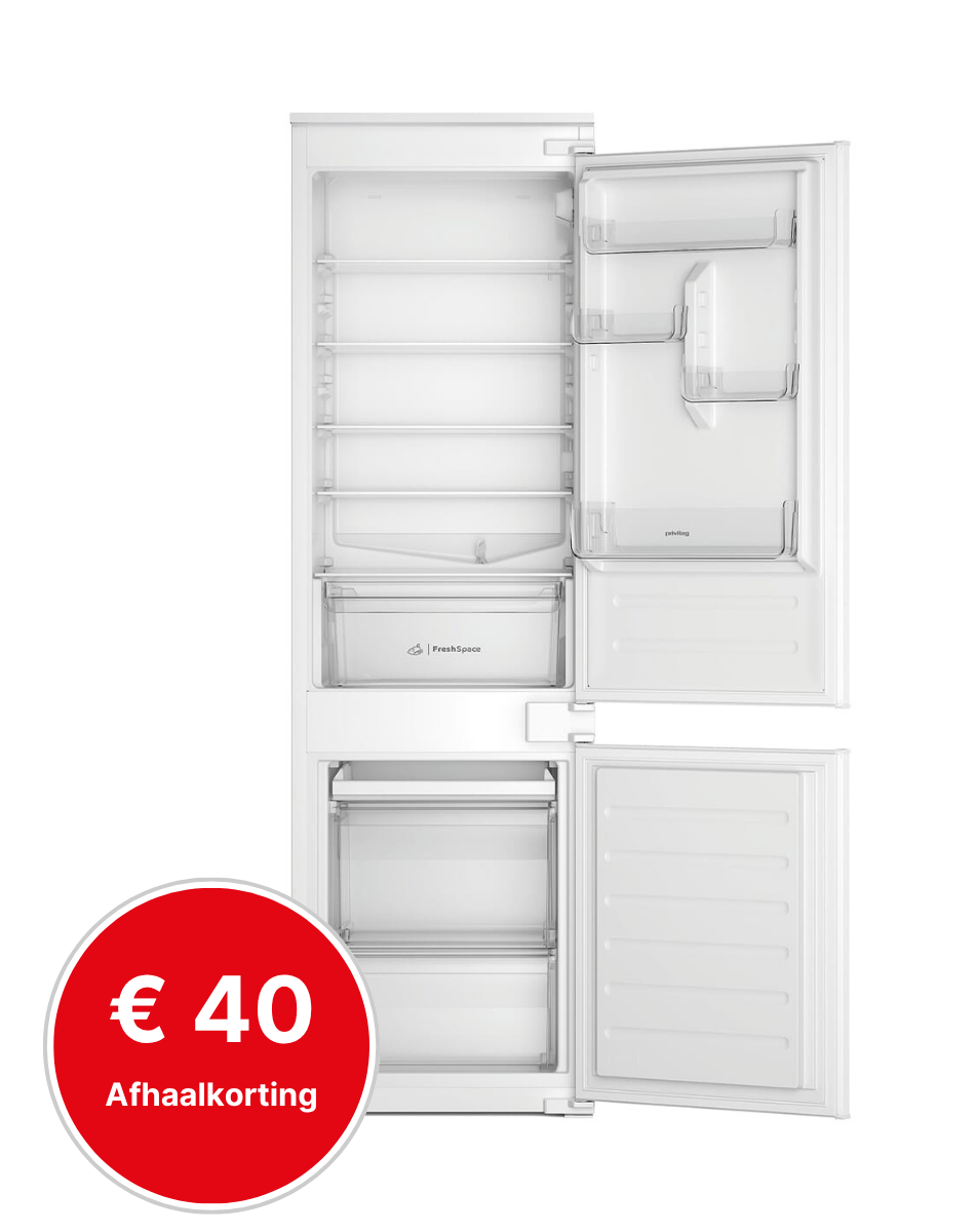 koelkast, inbouw, laden, deurvakken, afvalbak