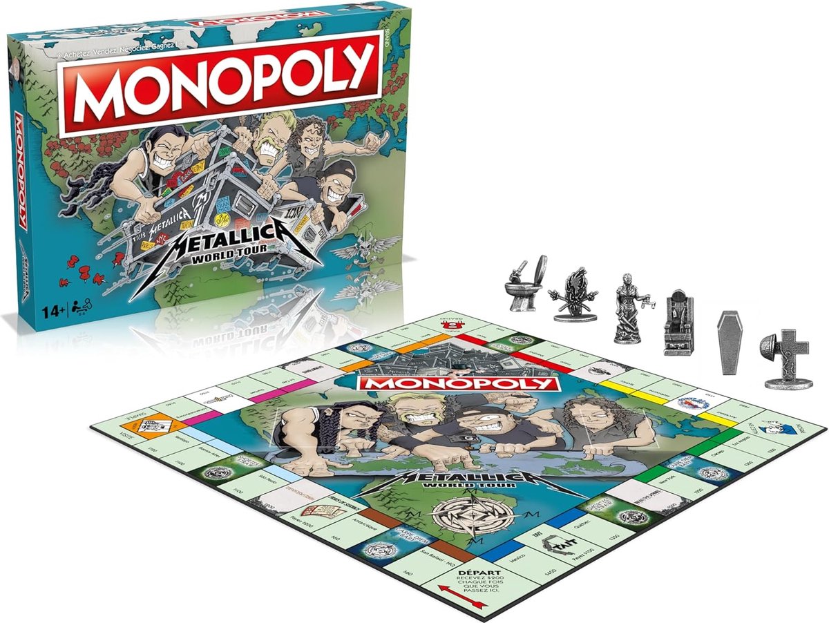 Monopoly, Metallica, wereldtour, bordspel, stukken