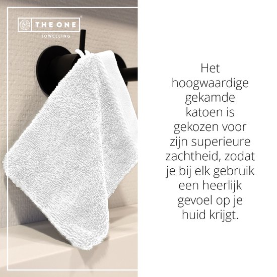 The One Towelling Washand - 16 x 21 cm - Washandje - 100% Katoen - Wit