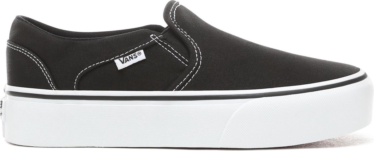 Vans - Maat 39 - Asher Platform Canvas Dames Sneakers - Black