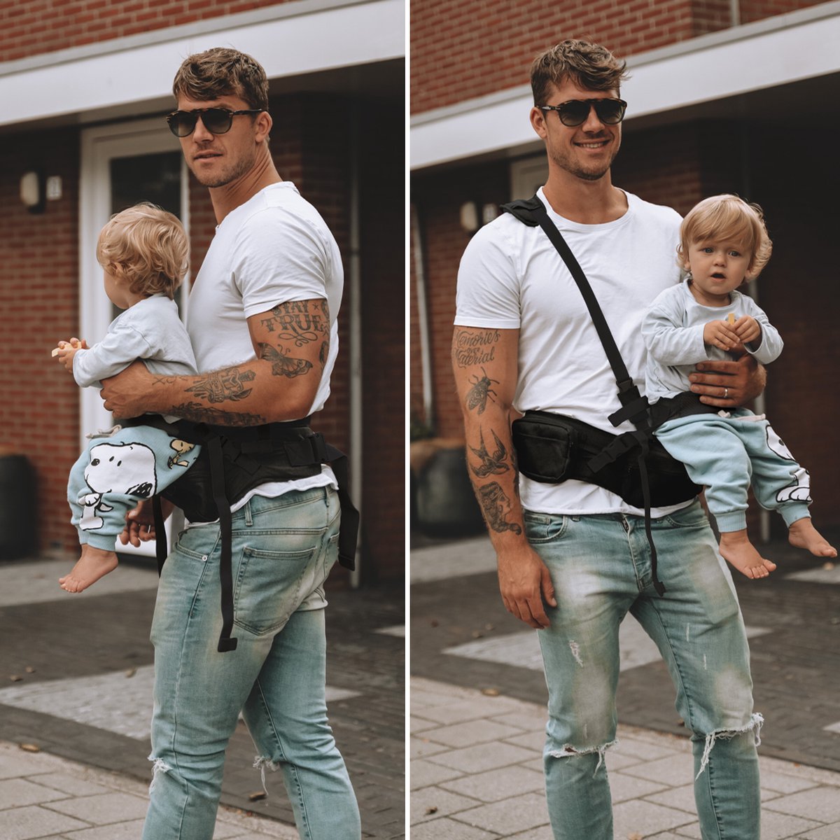 Deryan Pack Light Luxe Heupdrager - Ergonomische draagzak + Opbergvakjes Zwart