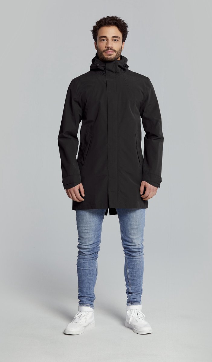 Basil Mosse Parka Regenjas Heren - Zwart - Maat S