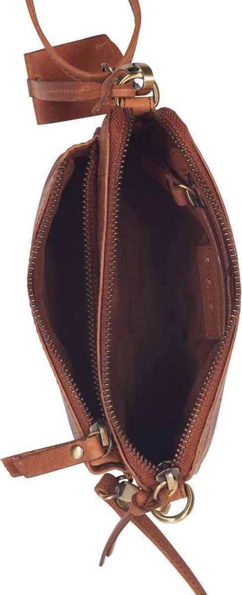 BURKELY Cassy Croco Dames Crossbodytas - Cognac