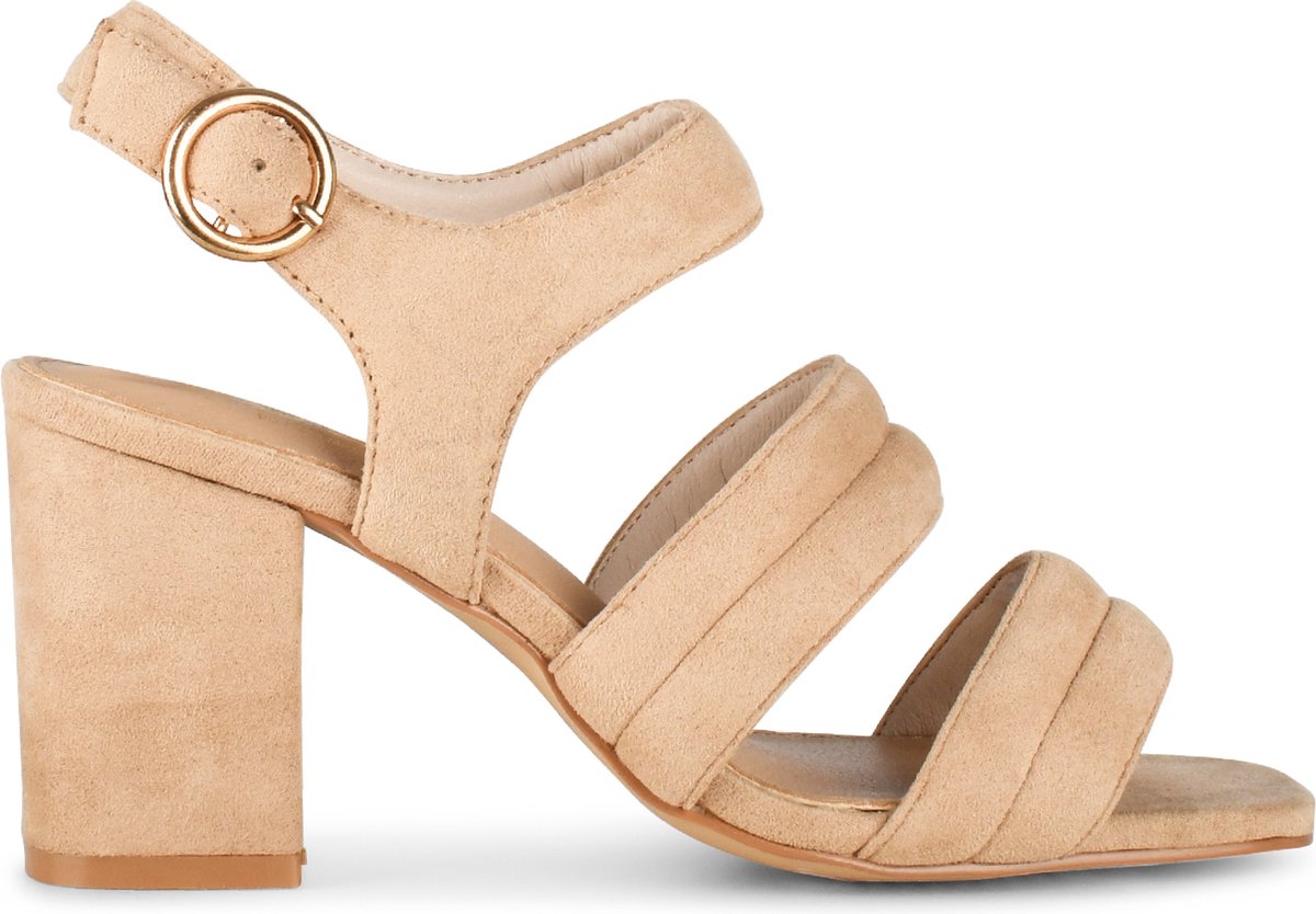 POSH by Poelman BO Dames Sandalen met hak - Beige - Maat 38