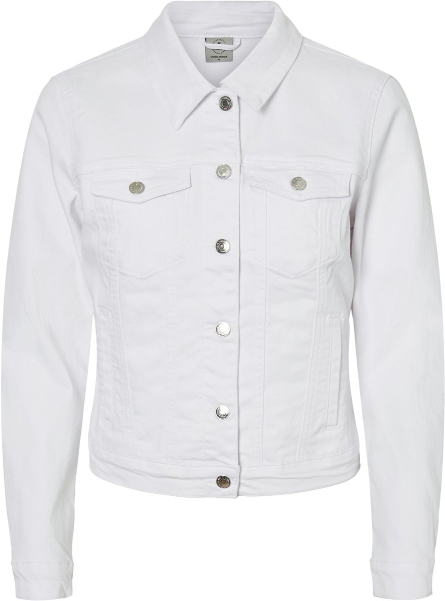 jacket, denim, white, button-up, pocket