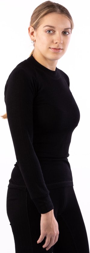 AventoMaat 36 Thermoshirt Lange Mouw Vrouwen - 2-Pack - Zwart