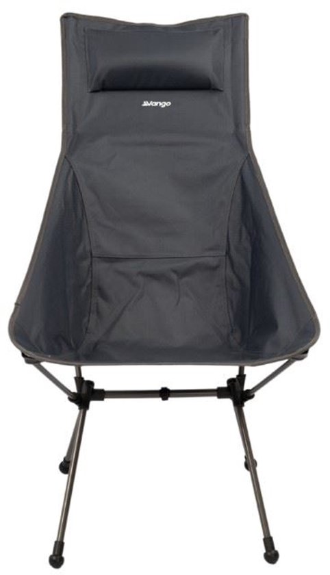 Vango Micro Tall Chair – Campingstoel – Stalen frame – Endure polyester – Hoge rugleuning met hoofdsteun – Compact opvouwbaar – Gewicht 1,8 kg – Max. draaggewicht 120 kg – Inclusief draagtas