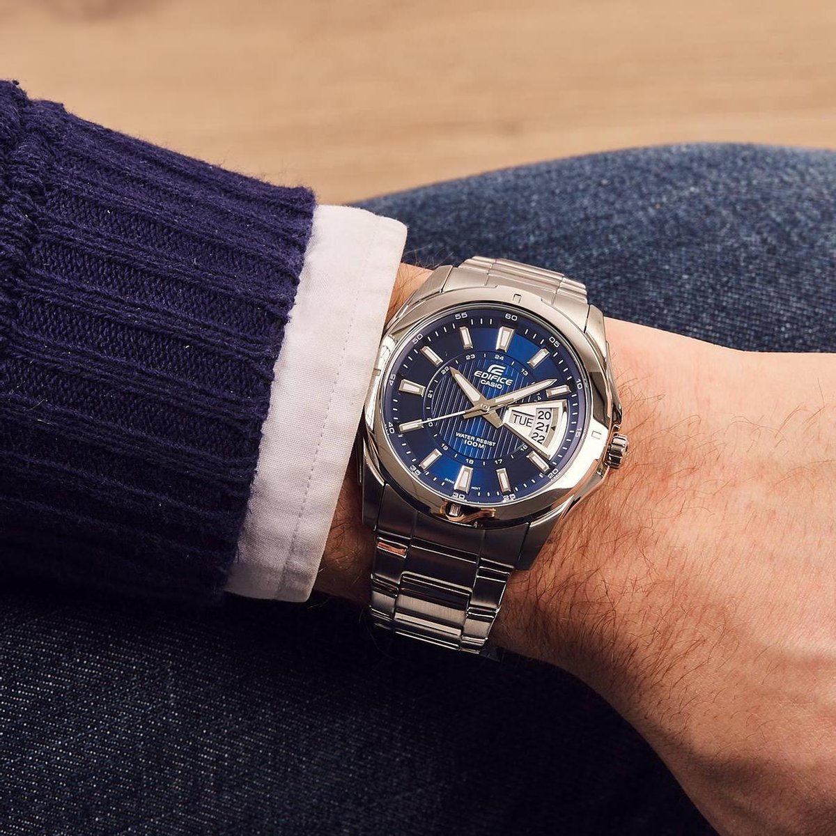 Casio Edifice Classic EF-129D-2AVEF Herenhorloge 44,8 mm - Zilverkleurig