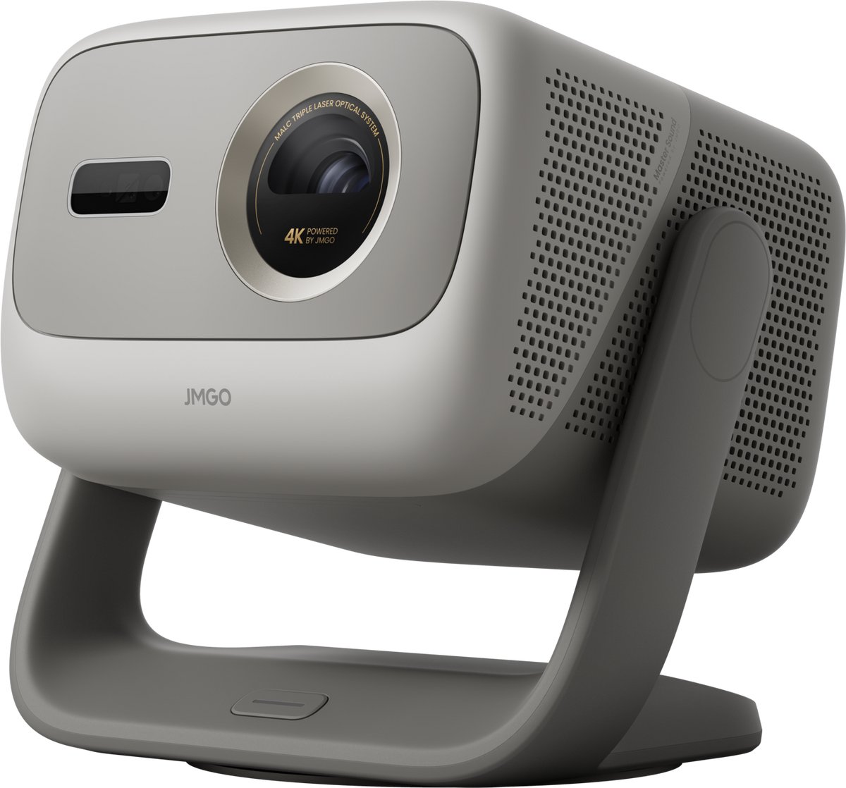 beam projector, 4K projector, JMGO, desktop stand, neutral gray