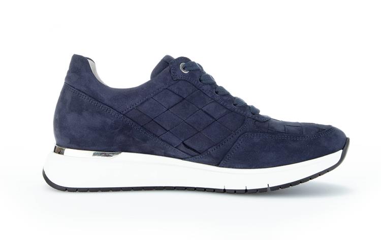 sneaker, canvas, suede, donkerblauw, witte zool