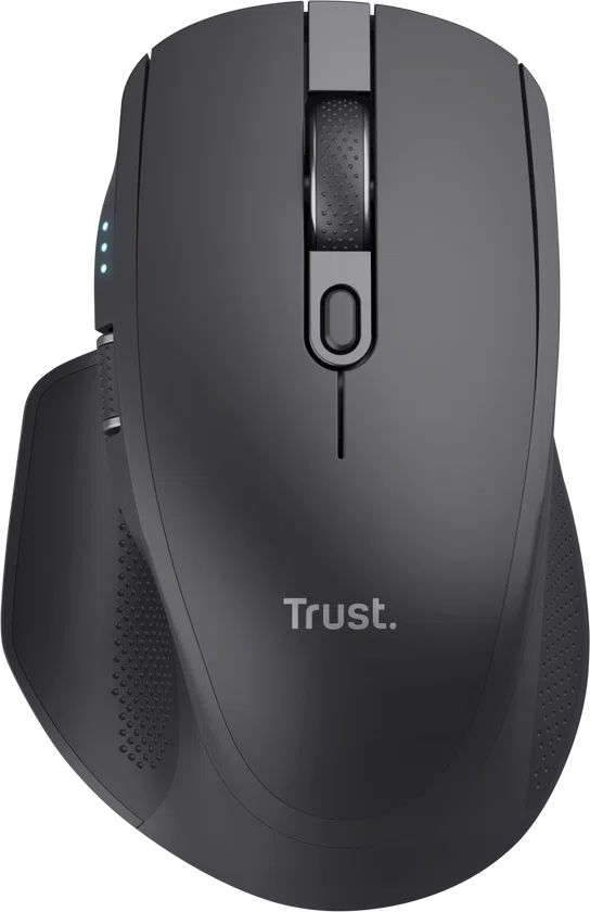 Trust Ozaa+ - Ergonomische Draadloze muis - Oplaadbaar - Multiconnect USB & Bluetooth - Zwart