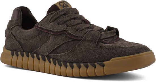 sneaker, sportschoen, grijze/bruine, gumzool, sneaker-detal