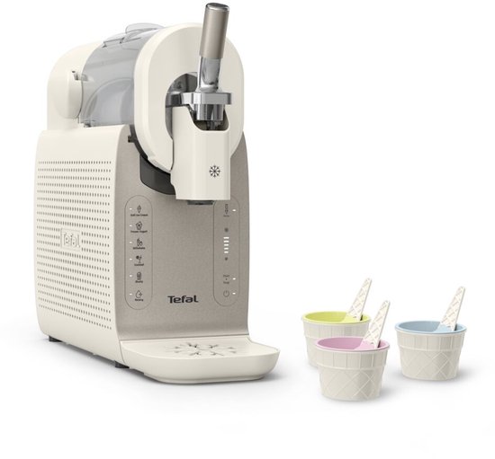 Tefal Freezi IG801A - Softijsmachine & frozen drinks - 5 programma's: Softijs, Frozen Yoghurt, Slushies, Milkshakes, Cocktails - Ingebouwde koeler - Klaar in 30 minuten - Inclusief Accessoires