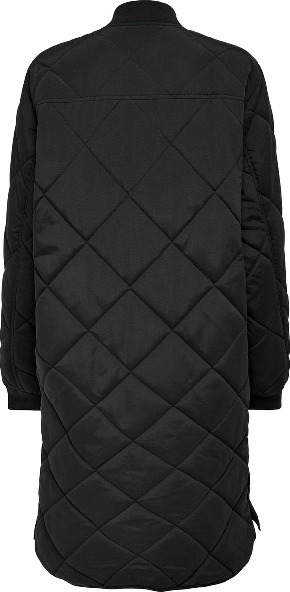 Jacqueline de Yong - Maat M - Jas Jdydiana Quilt Long Jacket Otw Hab 15238714 Black Dames
