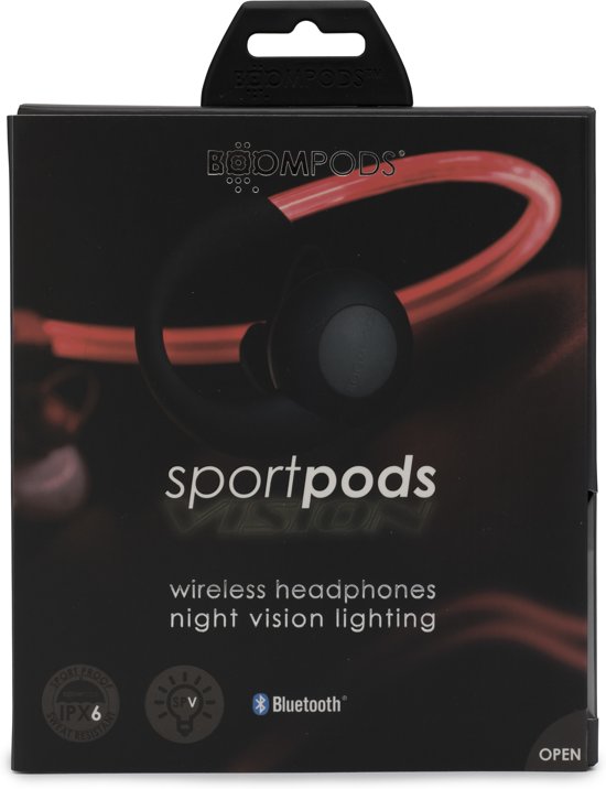 Demomodel- Boompods Sportbods Vision In-Ear Lichtgevende Sports Koptelefoon Rood