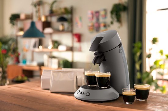 Philips Senseo Original Plus Koffiepadmachine CSA210/50 - Keuze uit 1 of 2 Kopjes - Instelbare Intensiteit - Automatische Uitschakeling - Kasjmiergrijs