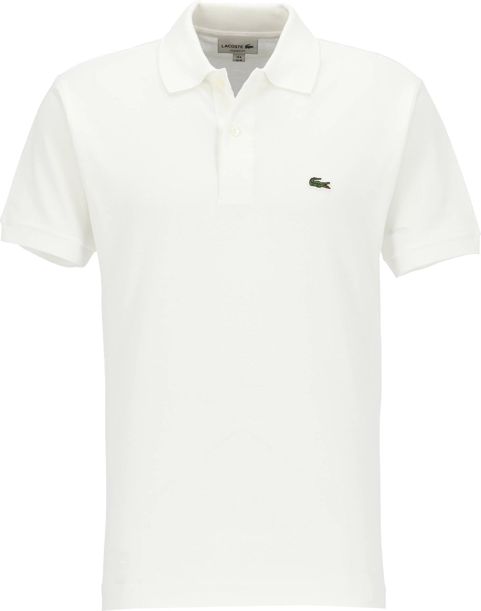 polo, polo shirt, katoen, wit, logo klein groen krokodil