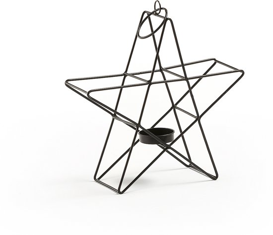 Kave Home STELL Kaarsenhouder - Metaal - Zwart