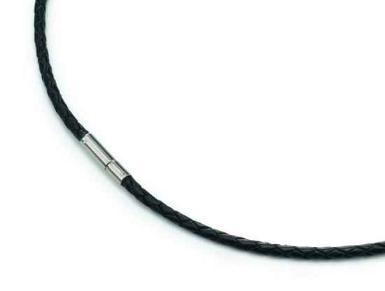 Boccia Titanium 0835-01 Collier - Rubber en Titanium - Zwart - 45 cm