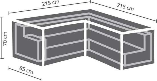 Winza Outdoor Covers - Premium - beschermhoes loungeset L vorm 215 - Afmeting : L 215/85x215/85x70 cm