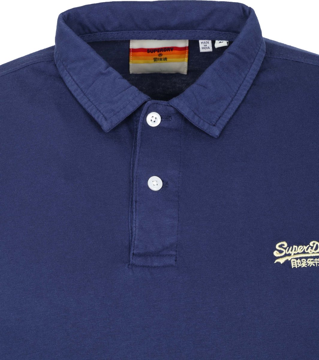 Superdry Maat L - LA Beach Polo Blauw - Modern-fit - Heren Poloshirt
