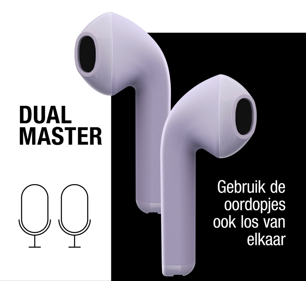 Fresh 'n Rebel Twins Core - True Wireless - 6 uur speelduur (30 uur in totaal) - Dreamy Lilac
