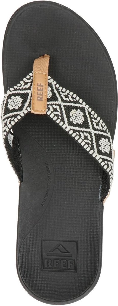 Reef - Maat 36 - Ortho Woven Dames Slippers - Black/White
