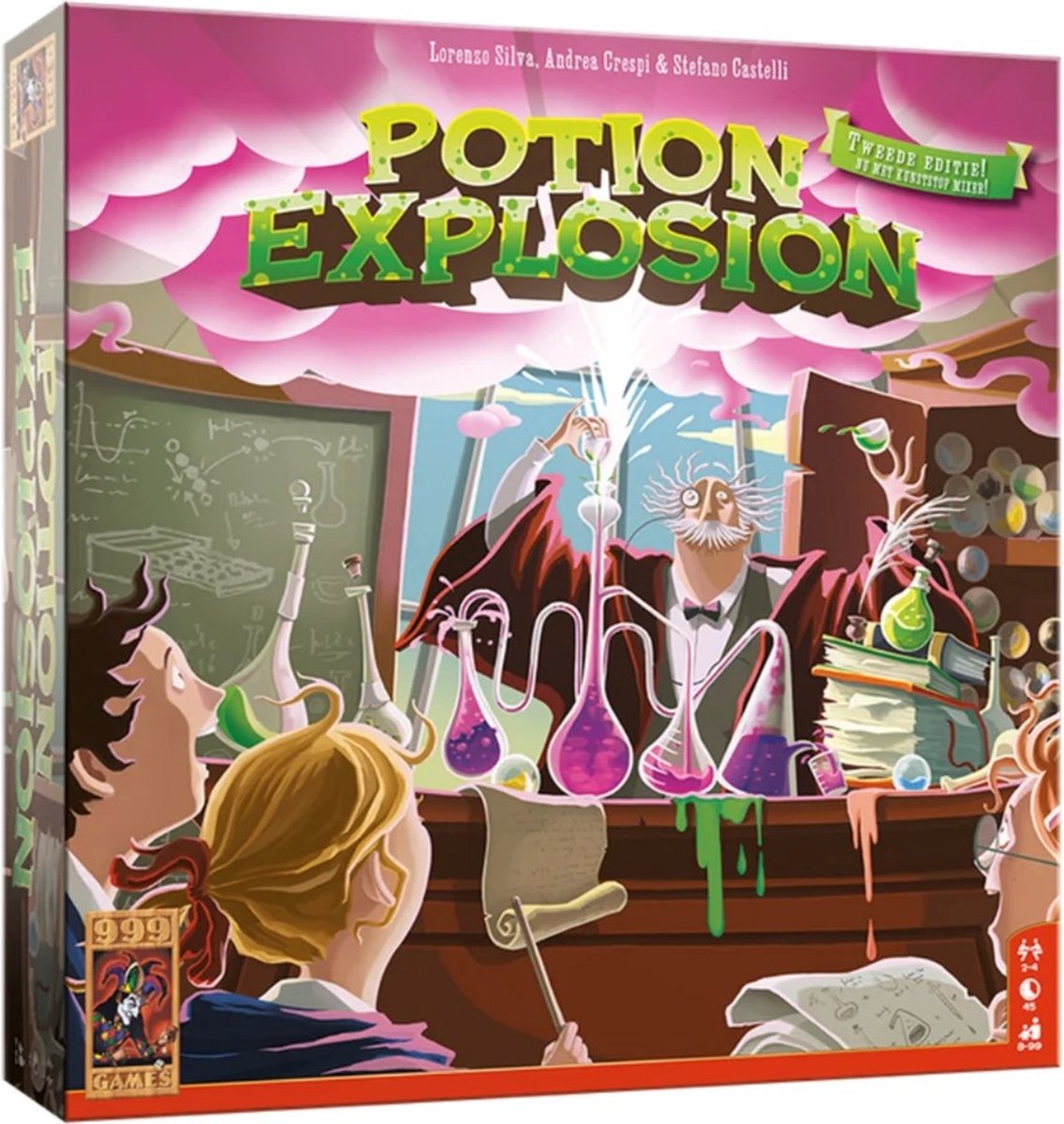 wetenschap, lab, potion, explosion, bordspel