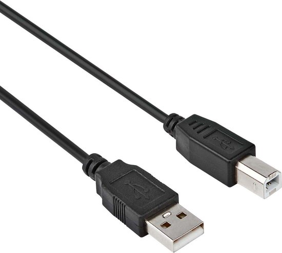 USB A naar USB B kabel - USB 2.0 - Printerkabel - 3 meter - Zwart - Allteq