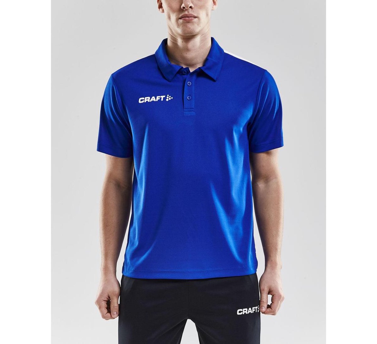 Craft Progress Polo Pique Heren Sportpolo - Maat L - Mannen - blauw/wit