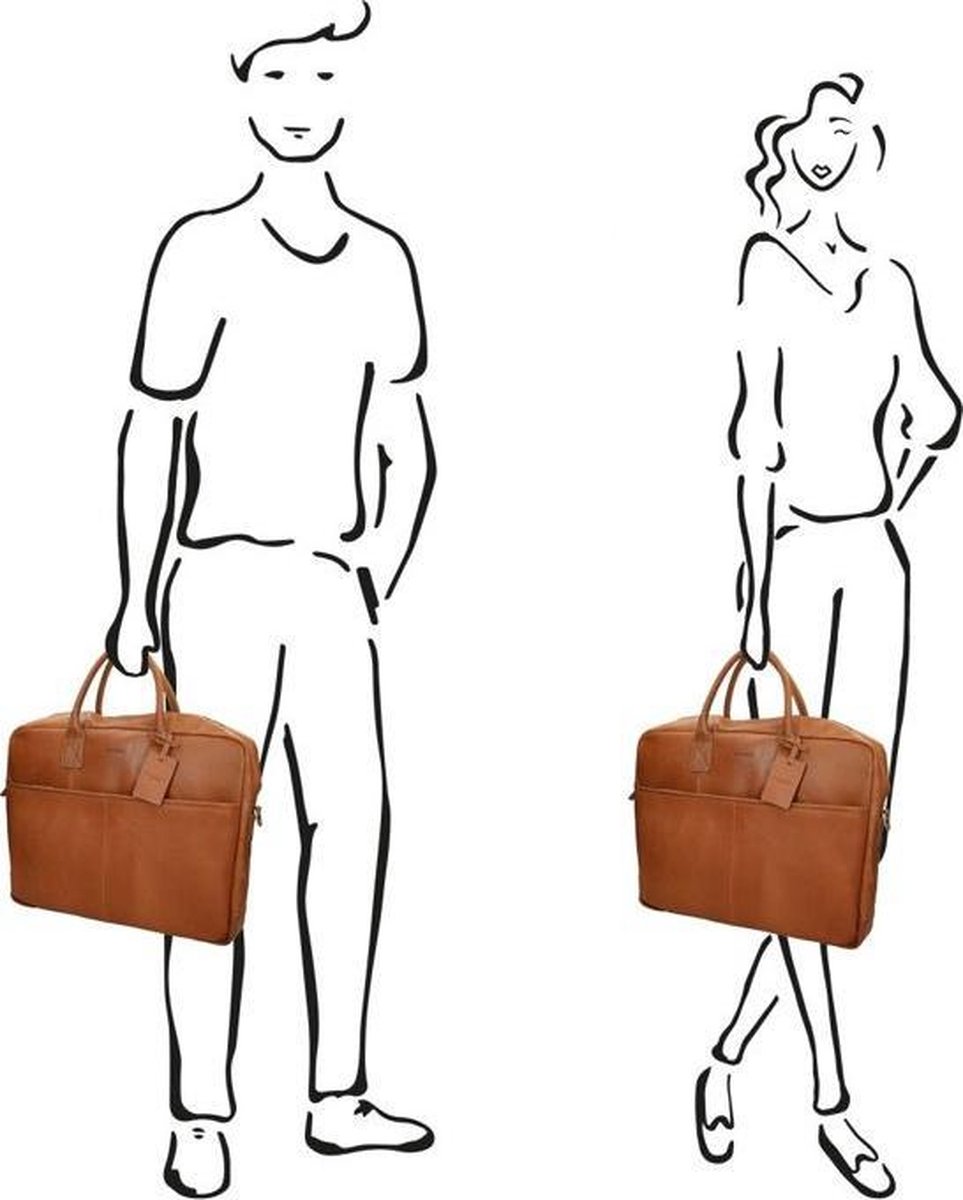 Burkely Vintage Max Big Worker 17'' - Schoudertas - Cognac