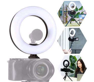 Vijim VL64 Ringlamp voor camera – met ingebouwde accu