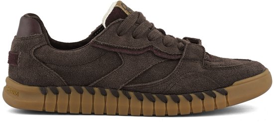 sneaker, bruin, katoen, gummi zool, casual sneaker