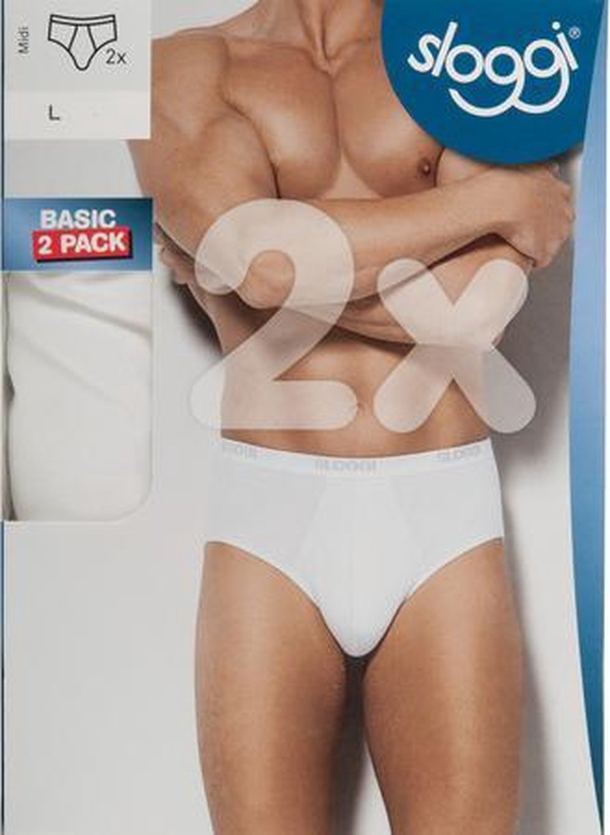 sloggi men Basic Heren Midi slip -  XL - 2pack - Zwart