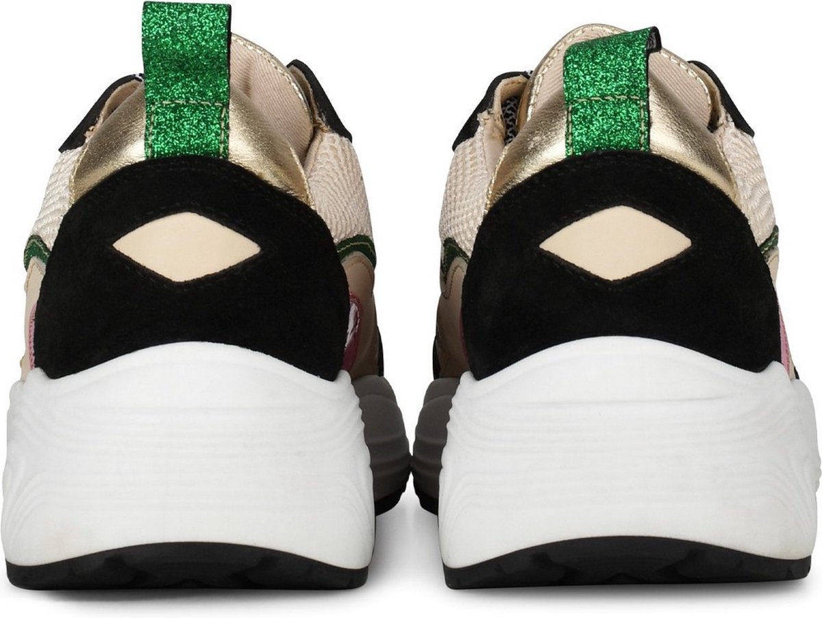 PS Poelma - maat 40 - TRIANGLE Dames Sneakers - Zwart met combinatie