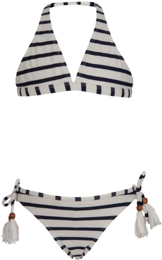 Snapper Rock UV werende Bikini Kinderen Streep - Maat 104-110 - Blauw/Wit
