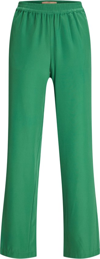 broek, katoen, groen, elastische tailleband, rechte pijp